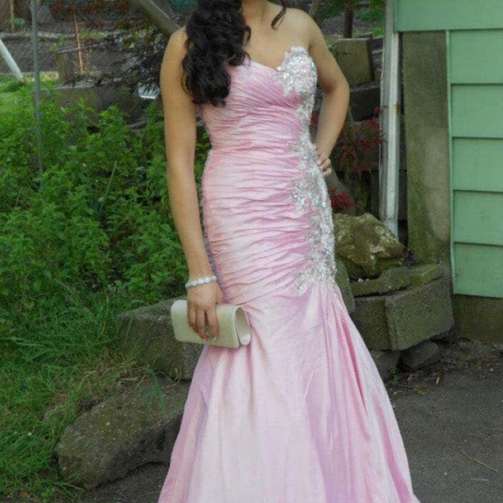 Camille La Vie Pink Embellished Mermaid Gown